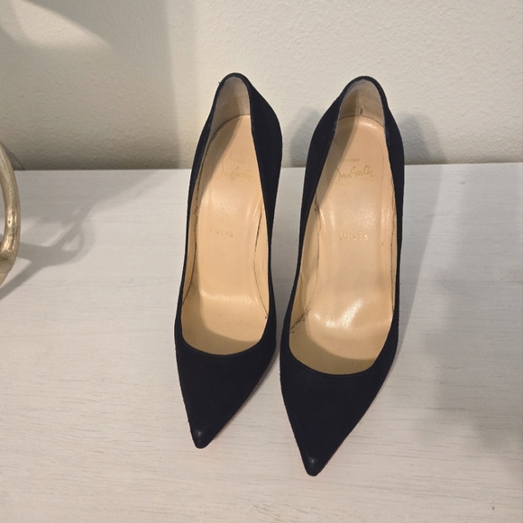 Louboutin Navy Blue Suede Pumps - Picture 3 of 6